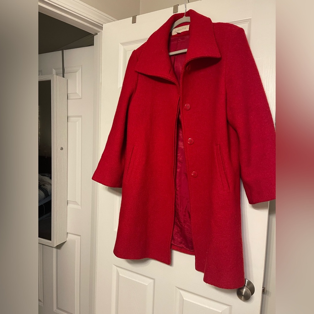 Red Wool Liz Claiborne Coat
